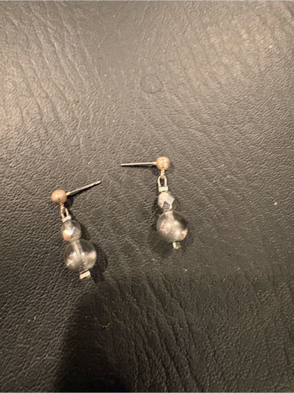 Delicate Glass Bead Drop Earrings - Clear